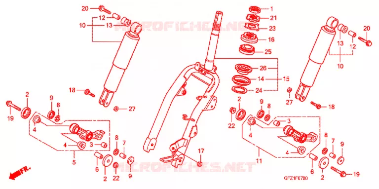 VOOR VORK Honda SCOOTER 50 GYRO 2013  TC50B