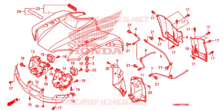 VOORSPATBORD Honda ATV 250 FOURTRAX 2008  TRX250TM8