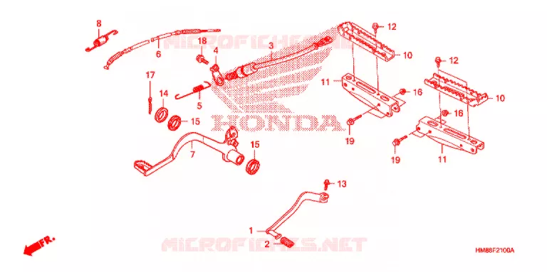 PEDAAL/OPSTAP Honda ATV 250 FOURTRAX 2009  TRX250TM9