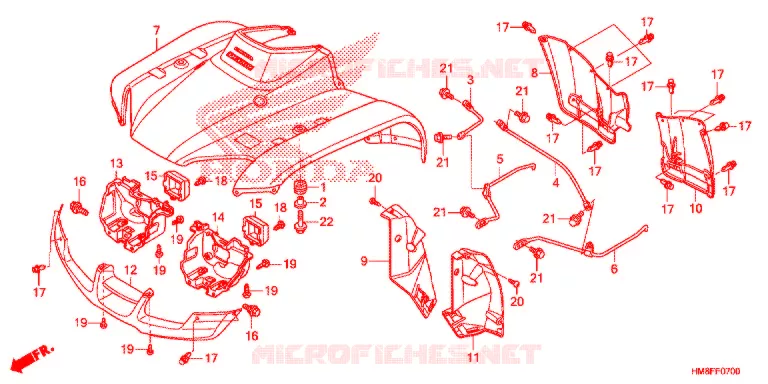 VOORSPATBORD Honda ATV 250 FOURTRAX 2014  TRX250TME