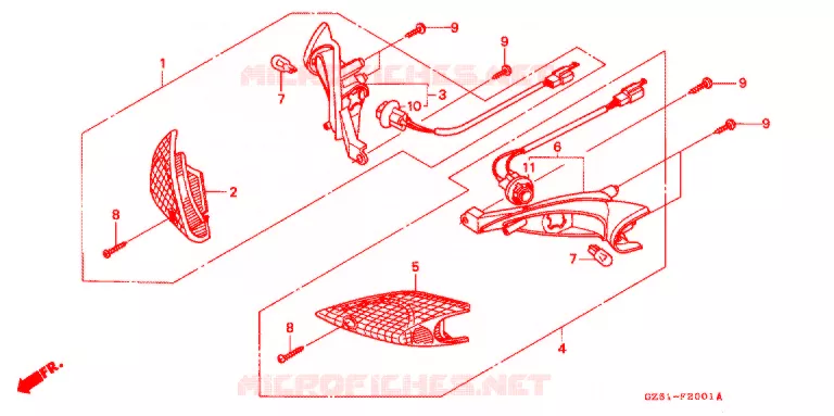 VOOR KNIPPERLICHT (SZ50P/R/T) Honda SCOOTER 50 TACT 1996  SZ50T