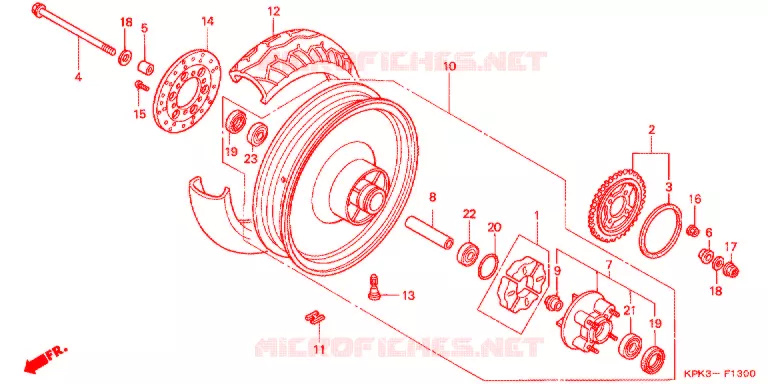 ACHTER WIEL Honda MOTO 200 PHANTOM 2002  TA2003