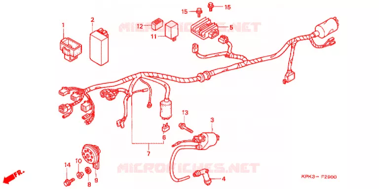 BEDRADINGSBUNDEL/ACCU Honda MOTO 200 PHANTOM 2002  TA2003