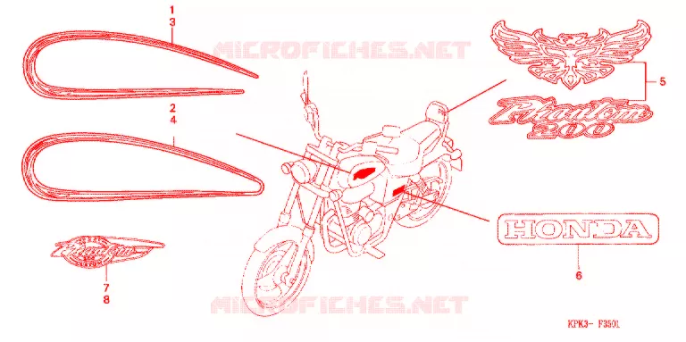 EMBLEEM/STREEP (TA2004) Honda MOTO 200 PHANTOM 2003  TA2004
