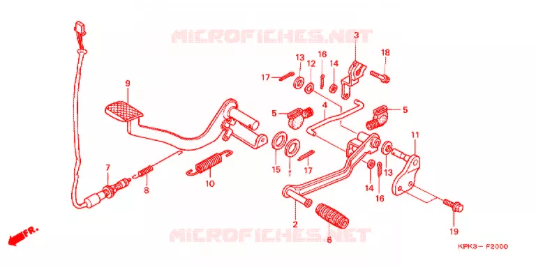 OPSTAP/KICKARM/ WISSEL PEDAAL Honda MOTO 200 PHANTOM 2003  TA2004