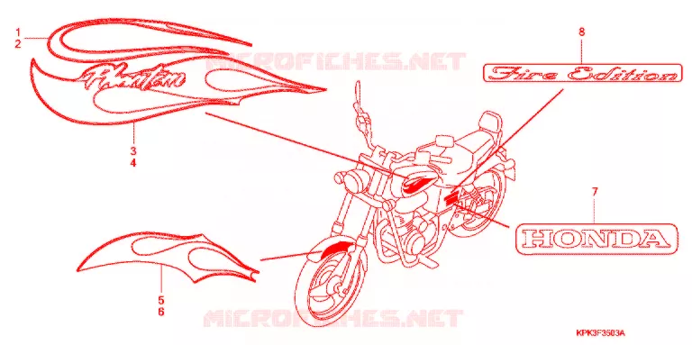 EMBLEEM/STREEP (TA2007) Honda MOTO 200 PHANTOM 2007  TA2007