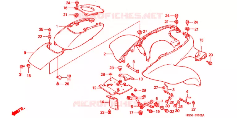 VOORSPATBORD Honda ATV 300 FOURTRAX 1995  TRX300EXS