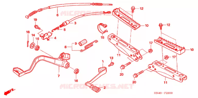 OPSTAP/KICKARM/ WISSEL PEDAAL Honda ATV 350 FOURTRAX 2006  TRX350FE6