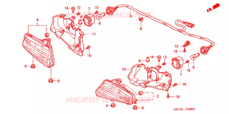 ACHTERLICHT(2) Honda ATV 350 FOURTRAX 2005  TRX350FM4