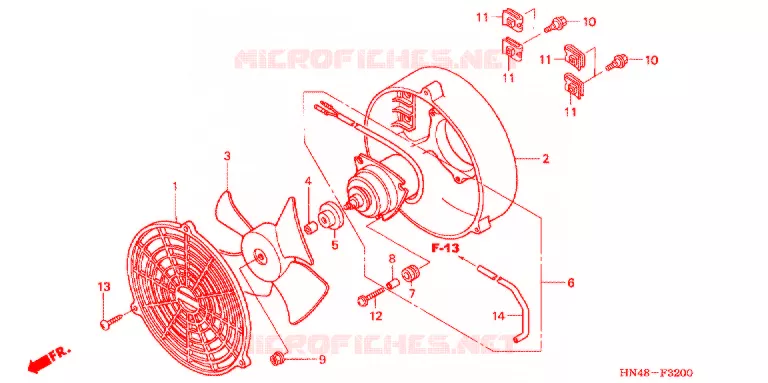VENTILATOR AFDEKKING/DEKBAND Honda ATV 350 FOURTRAX 2004  TRX350FM4