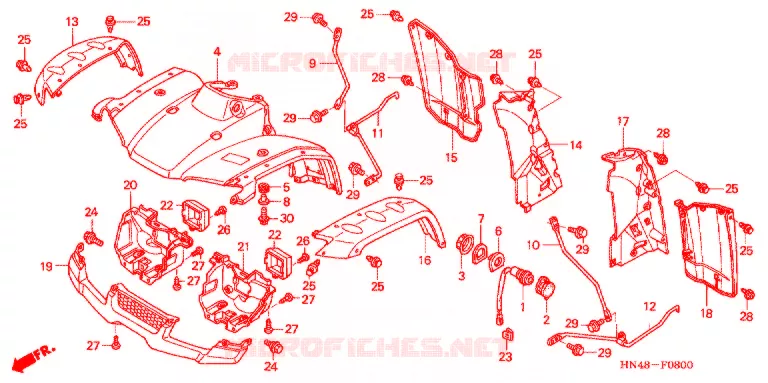 VOORSPATBORD Honda ATV 350 FOURTRAX 2005  TRX350FM4