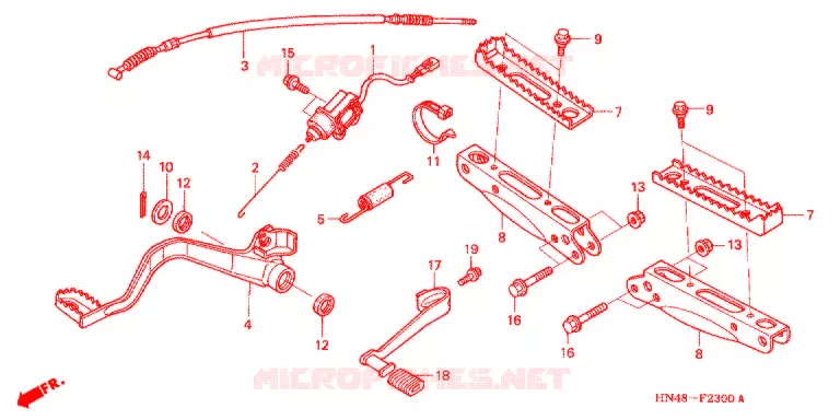 OPSTAP/KICKARM/ WISSEL PEDAAL Honda ATV 350 FOURTRAX 2004  TRX350FM4