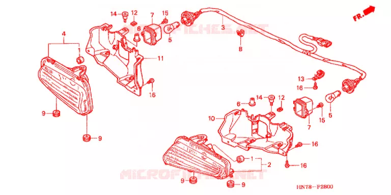 ACHTERLICHT(2) Honda ATV 350 FOURTRAX 2005  TRX350FM5