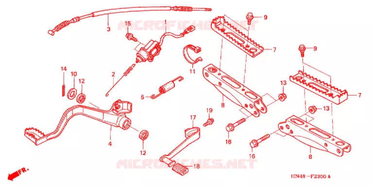 OPSTAP/KICKARM/ WISSEL PEDAAL Honda ATV 350 FOURTRAX 2005  TRX350FM5