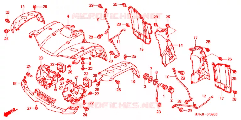 VOORSPATBORD Honda ATV 350 FOURTRAX 2004  TRX350TE4