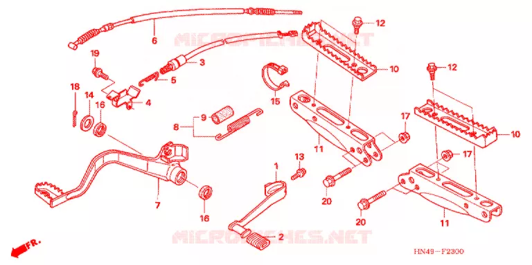 OPSTAP/KICKARM/ WISSEL PEDAAL Honda ATV 350 FOURTRAX 2006  TRX350TM6