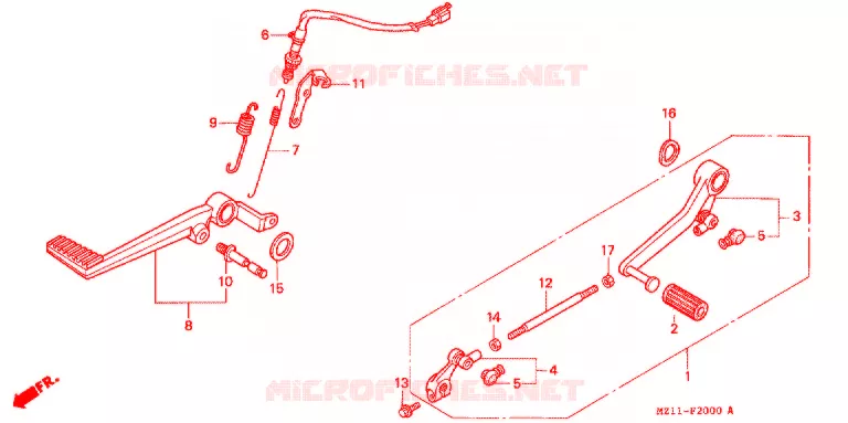 OPSTAP/KICKARM/ WISSEL PEDAAL Honda MOTO 1000 CB 1994  CB1000FR_J