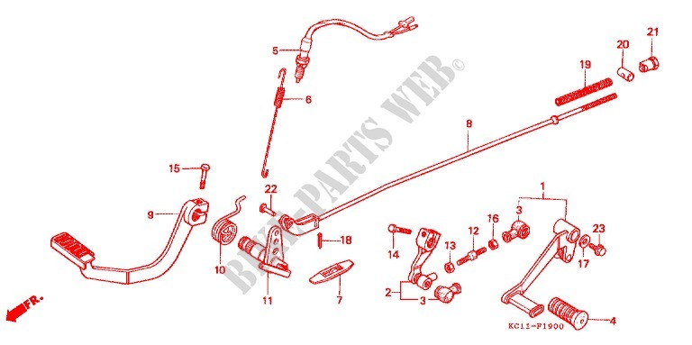 WISSEL PEDAAL/REMPEDAAL/KICKSTARTER ARM voor Honda CB 125 T 2001