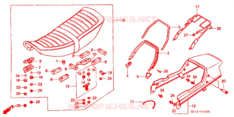ZITTING/ZITTING KAP Honda MOTO 125 CB 1996  CB125TP_DS