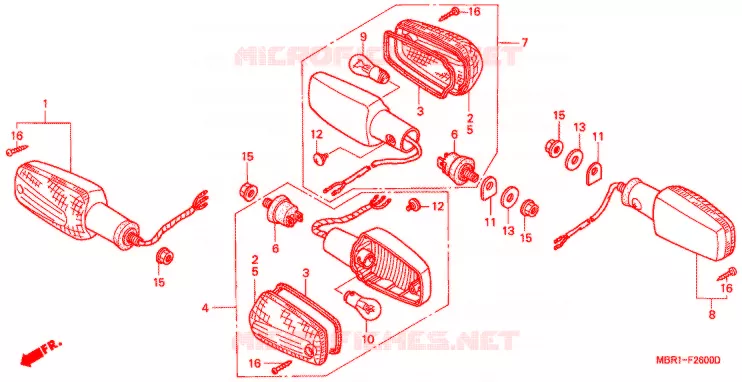 KNIPPERLICHT(2) Honda MOTO 1300 CB 2002  CB1300F2