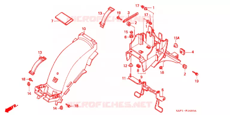 ACHTER STROOMLIJNKAP Honda MOTO 400 CB 1991  CB400FM_II