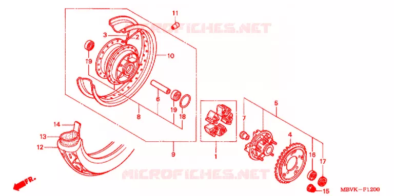 ACHTER WIEL Honda MOTO 400 CB 2008  CB400SS8