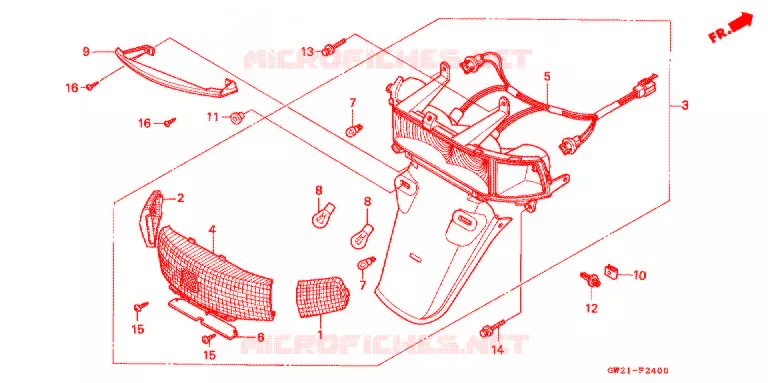 ACHTER COMBINATIE LICHT Honda SCOOTER 90 LEAD 1990  NH90MJ
