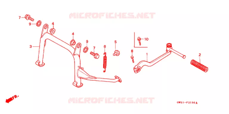 HOOFD STANDAARD/ KICKSTARTER ARM Honda SCOOTER 90 LEAD 1990  NH90MJ
