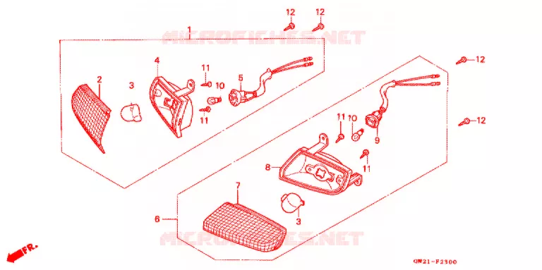 VOOR KNIPPERLICHT Honda SCOOTER 90 LEAD 1990  NH90MJ