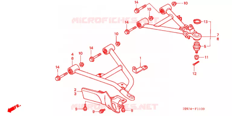VOOR ARM Honda ATV 400 FOURTRAX 2004  TRX400FA4