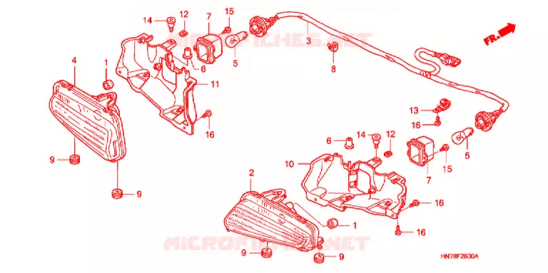 ACHTERLICHT(2) Honda ATV 400 FOURTRAX 2005  TRX400FA5