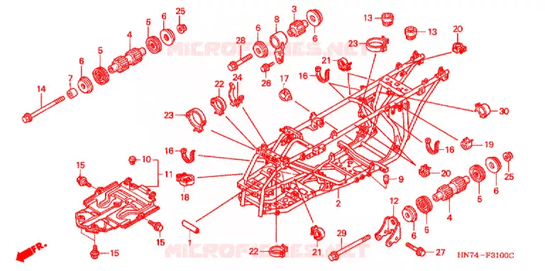 FRAME CHASSIS Honda ATV 400 FOURTRAX 2007  TRX400FA7