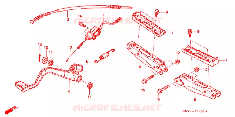 OPSTAP/KICKARM/ WISSEL PEDAAL Honda ATV 400 FOURTRAX 2007  TRX400FA7