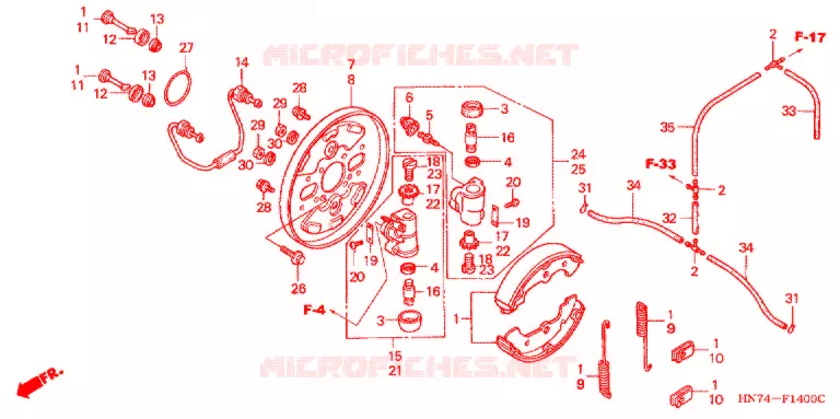 VOOR REM PANEEL Honda ATV 400 FOURTRAX 2004  TRX400FGA4