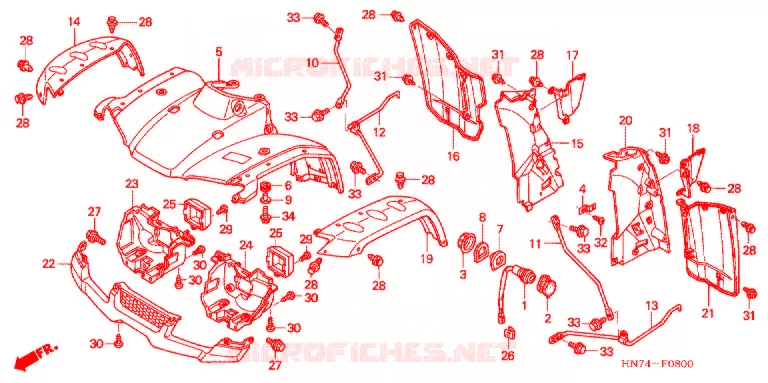 VOORSPATBORD Honda ATV 400 FOURTRAX 2005  TRX400FGA5