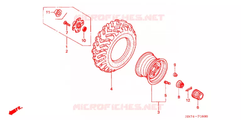 ACHTER WIEL Honda ATV 400 FOURTRAX 2006  TRX400FGA6