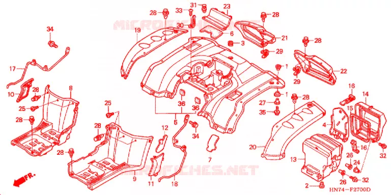 ACHTER STROOMLIJNKAP Honda ATV 400 FOURTRAX 2006  TRX400FGA6