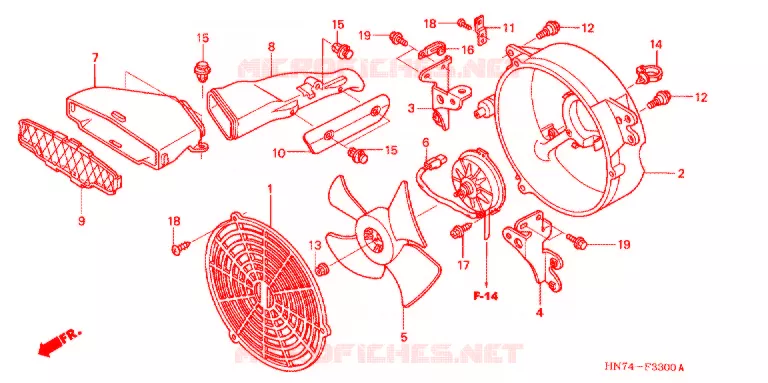 VENTILATOR AFDEKKING/DEKBAND Honda ATV 400 FOURTRAX 2007  TRX400FGA7