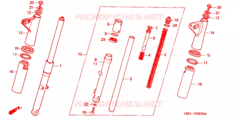 VOOR VORK Honda MOTO 90 CD 1982  CD90A