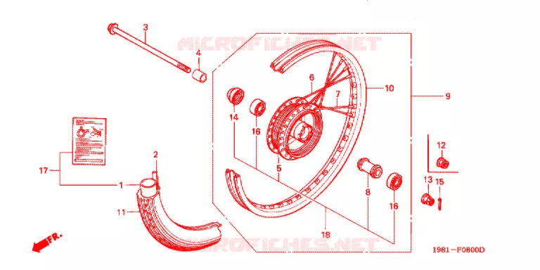 VOOR WIEL Honda MOTO 90 CD 1981  CD90A