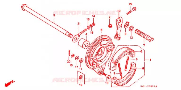 ACHTER REM PANEEL Honda MOTO 90 CD 1990  CD90H