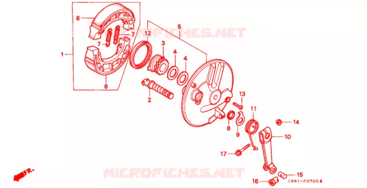 VOOR REM PANEEL Honda MOTO 90 CD 1996  CD90S