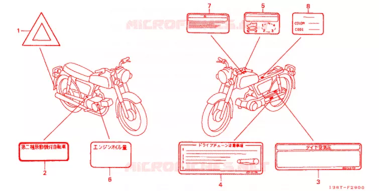 WAARSCHUWINGSLABEL(1) Honda MOTO 90 CD 1996  CD90ST
