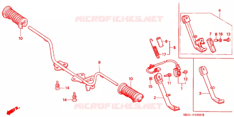 OPSTAP/PEDAAL Honda MOTO 50 CHALY 1985  CF50D