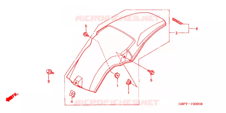 ACHTER STROOMLIJNKAP Honda MOTO 80 CR 2001  CR80RB1