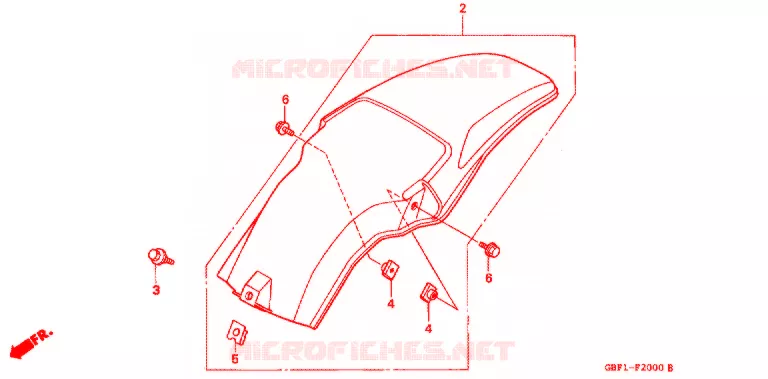 ACHTER STROOMLIJNKAP Honda MOTO 80 CR 1997  CR80RBV