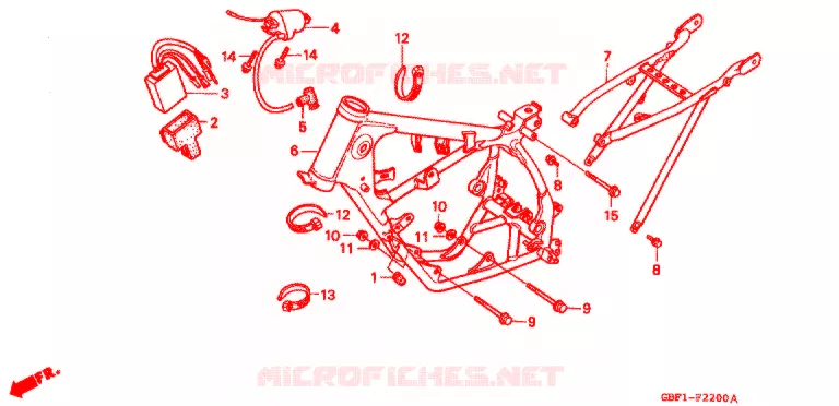 FRAME CHASSIS/ONTSTEKINGSSPOEL Honda MOTO 80 CR 1997  CR80RBV
