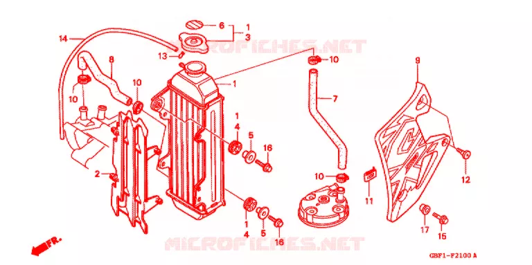 RADIATOR Honda MOTO 80 CR 1997  CR80RBV