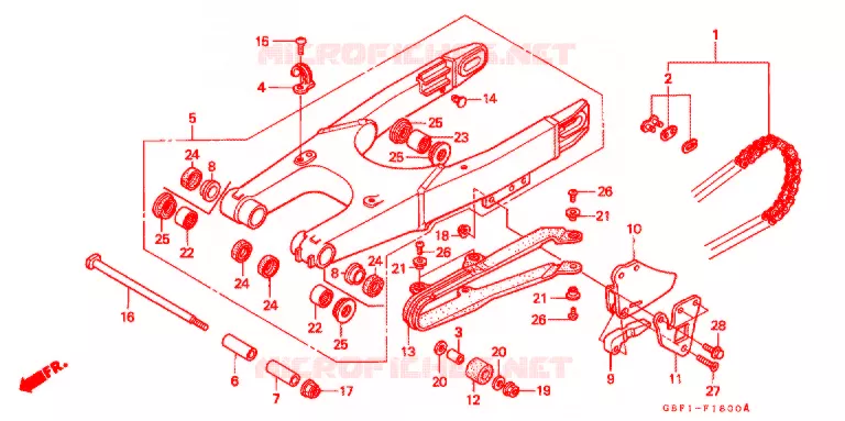 ZWAAI-ARM/AANDRIJFKETTING Honda MOTO 80 CR 1997  CR80RBV