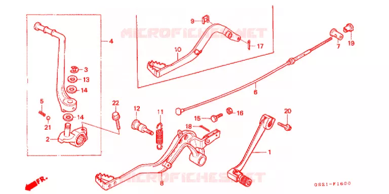 PEDAAL/KICKSTARTER ARM Honda MOTO 80 CR 1990  CR80RL